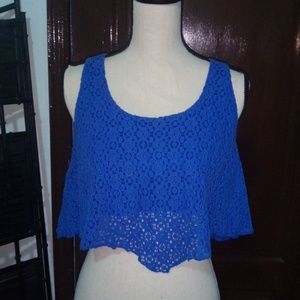 Cobalt blue middrift top